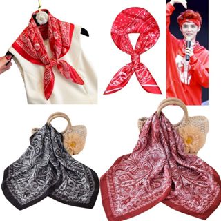Bộ Sưu Tập Khăn Bandana Nam Nữ Màu Đỏ - Đen - Trắng Cá Tính Kích Thước 70x70cm