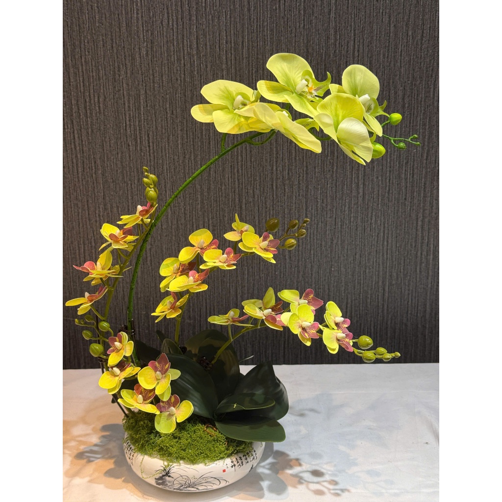 Tiểu hồ điệp, chậu hoa để bàn, hoa giả decor, hoa nhân tạo, hoa lan hồ điệp trang trí