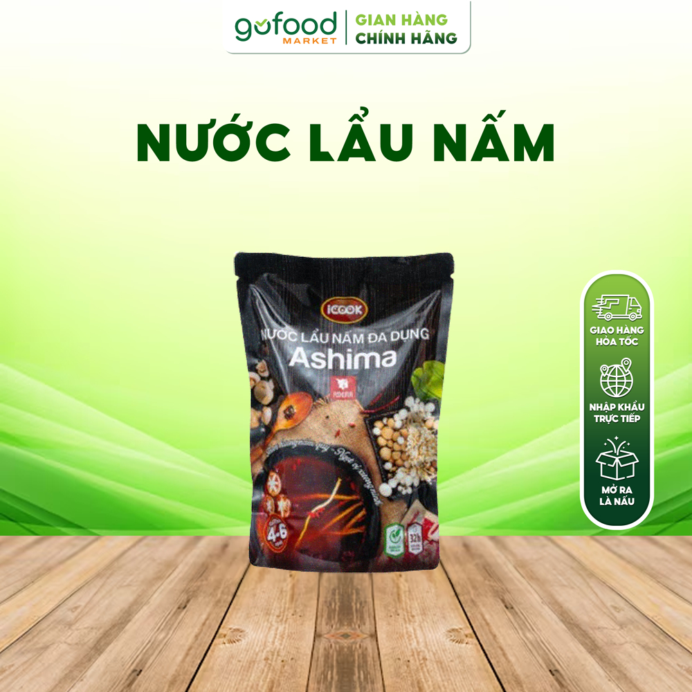 [Hỏa Tốc HN] Nước Lẩu Nấm Đa Dụng Ashima Icook Gói 1 Lít Cô Đặc - Gofood Market