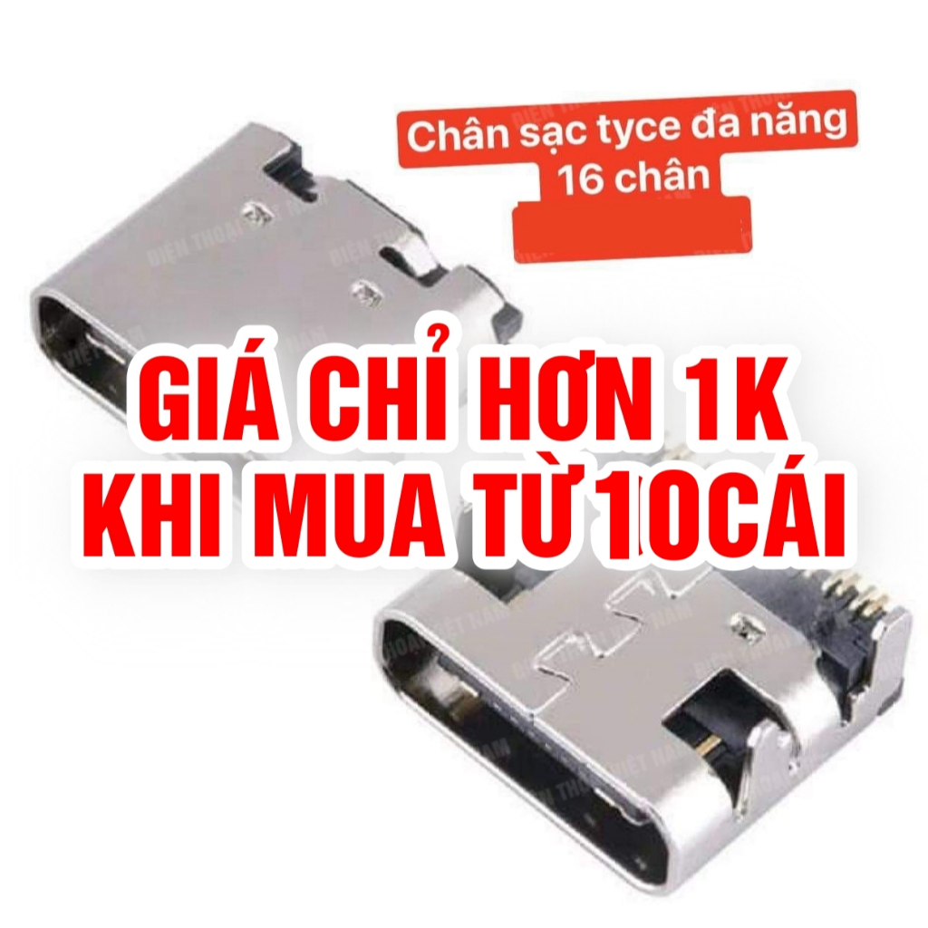 Set 10 chân sạc điện thoại Type-C / 6 chân - 16 chân