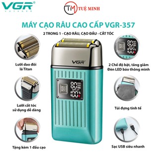 Máy cạo râu Cao cấp VGR-357, Chuyên dùng để cạo đầu, cạo râu, cắt tóc. Lưỡi dao sắc bén, Lỗi 1 đổi 1