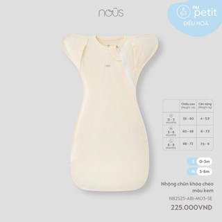 Nous Baby Nhộng chũn, túi ngủ bé trai bé gái chống giật mình thoáng khí cho bé dưới 9kg