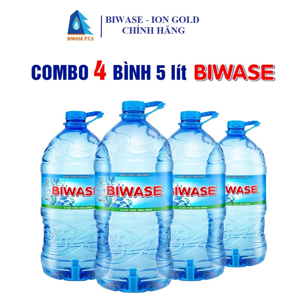 Combo 4 bình nước tinh khiết BIWASE có vòi (bình 5L / 7L) Bổ sung khoáng chất , Hỗ trợ tiêu hóa