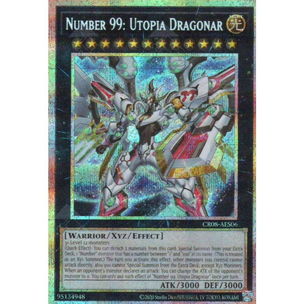 [ Bài Yugioh Chính Hãng ] CR08-AES06 Number 99: Utopia Dragonar (PSER)