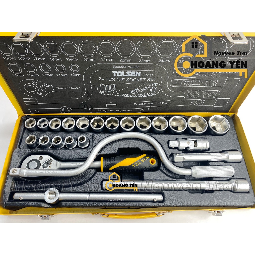 Bộ Đầu Tuýp 1/2 inch 24 Món Tolsen 15141 (1/2'') - Vàng