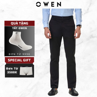 Quần kaki nam dáng Slimfit 2 màu đen, xanh đen 241233-241234 chất liệu Cotton Spandex cao cấp mềm mại