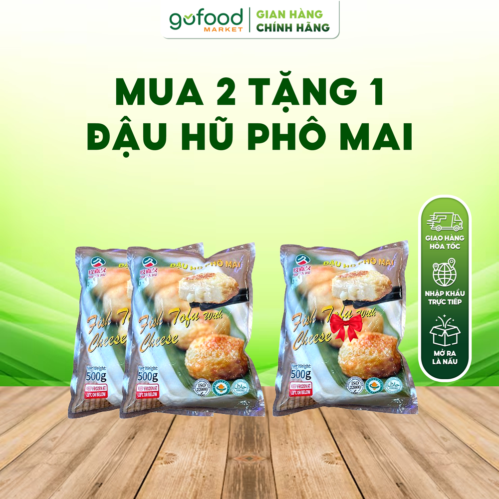 [Hỏa Tốc HN] Combo Mua 2 Tặng 1 Đậu Hũ Phô Mai JIUJIAJIU Gói 500gr - Gofood Market