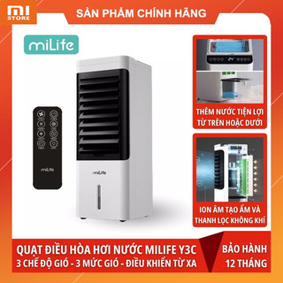 Quạt điều hòa hơi nước Milife Y3C bình chứa 4.5L có ion âm - Remote điều khiển bảo hành 12 tháng