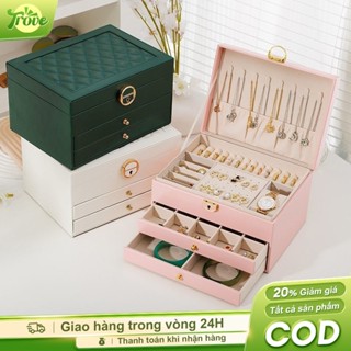 Trove Hộp Đựng Trang Sức Nhiều Ngăn Ngăn Có Khóa Hộp đựng đồ trang sức bằng da Hộp đựng đồ du lịch