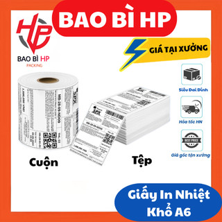 Giấy In Nhiệt A6 100x150 tệp 500 tờ tự dính in đơn, chống thấm nước