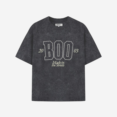 Áo Thun BOO Unisex Cotton Overfit Vải Wash In Logo Made In The Streets EST 03 Chất Liệu Thoáng Mát