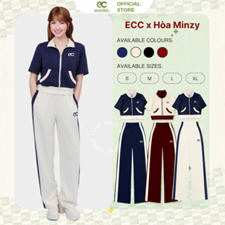 Set Bộ Dài ECOCHIC x HÒA MINZY SOFT BLOOM Áo Phối Khóa Quần Dài Chất Liệu Cao Cấp Mềm Mịn Chính Hãng B173