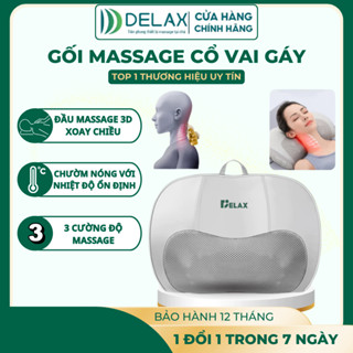 Gối Massage 3D Đảo Chiều DELAX – Thư Giãn Cổ Vai Gáy, Hồng Ngoại Giảm Nhức Mỏi GMC01