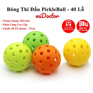 Bóng Pickleball 40 Combo 5, 10, 20 quả Lỗ 74mm Thi Đấu Ngoài Trời, Độ Nảy Tiêu Chuẩn  Nhiều Màu Độ Bền Cao Chính