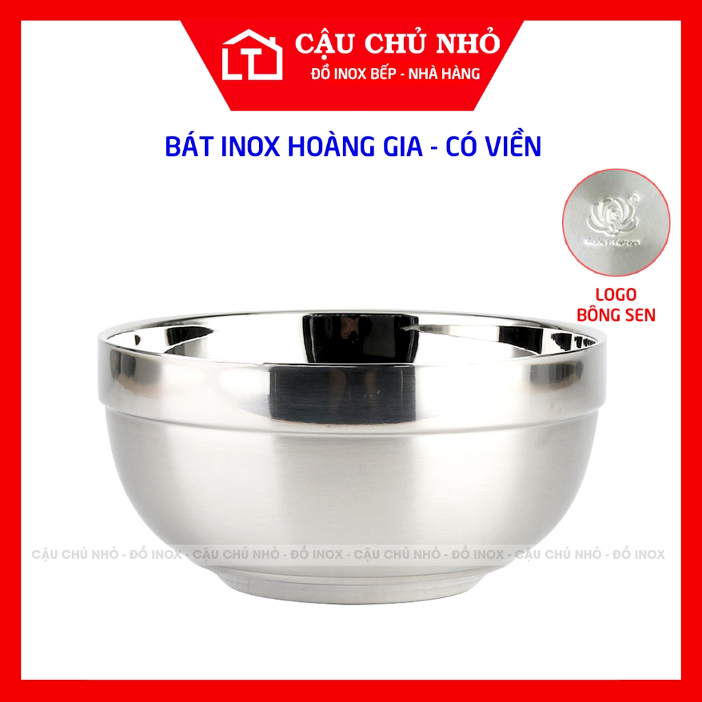 Bát inox 2 lớp chống nóng Hoàng Gia chính hãng,bền đẹp, không nóng tay, an toàn sức khỏe cậu chủ nhỏ