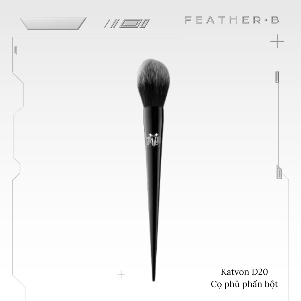 Cọ phủ bột dạng lớn Katvon D20 - Cọ Katvon D - Cọ phủ bột - Cọ trang điểm - Featherb