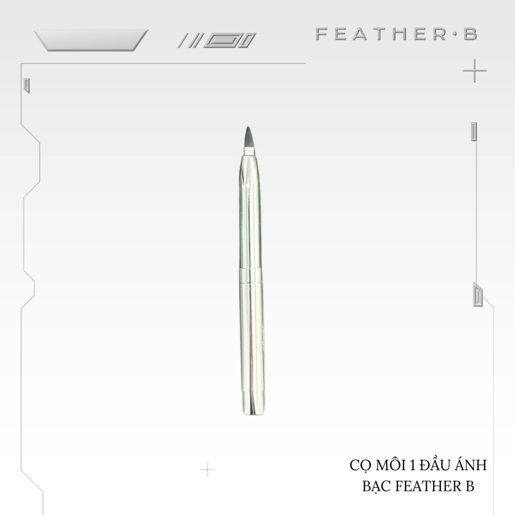 Cọ môi đầu ánh bạc dạng bút Feather B