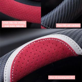 Bọc Vô Lăng Da Tai Mèo Cao Cấp Size 38cm , Bọc vô lăng ô tô Carbon