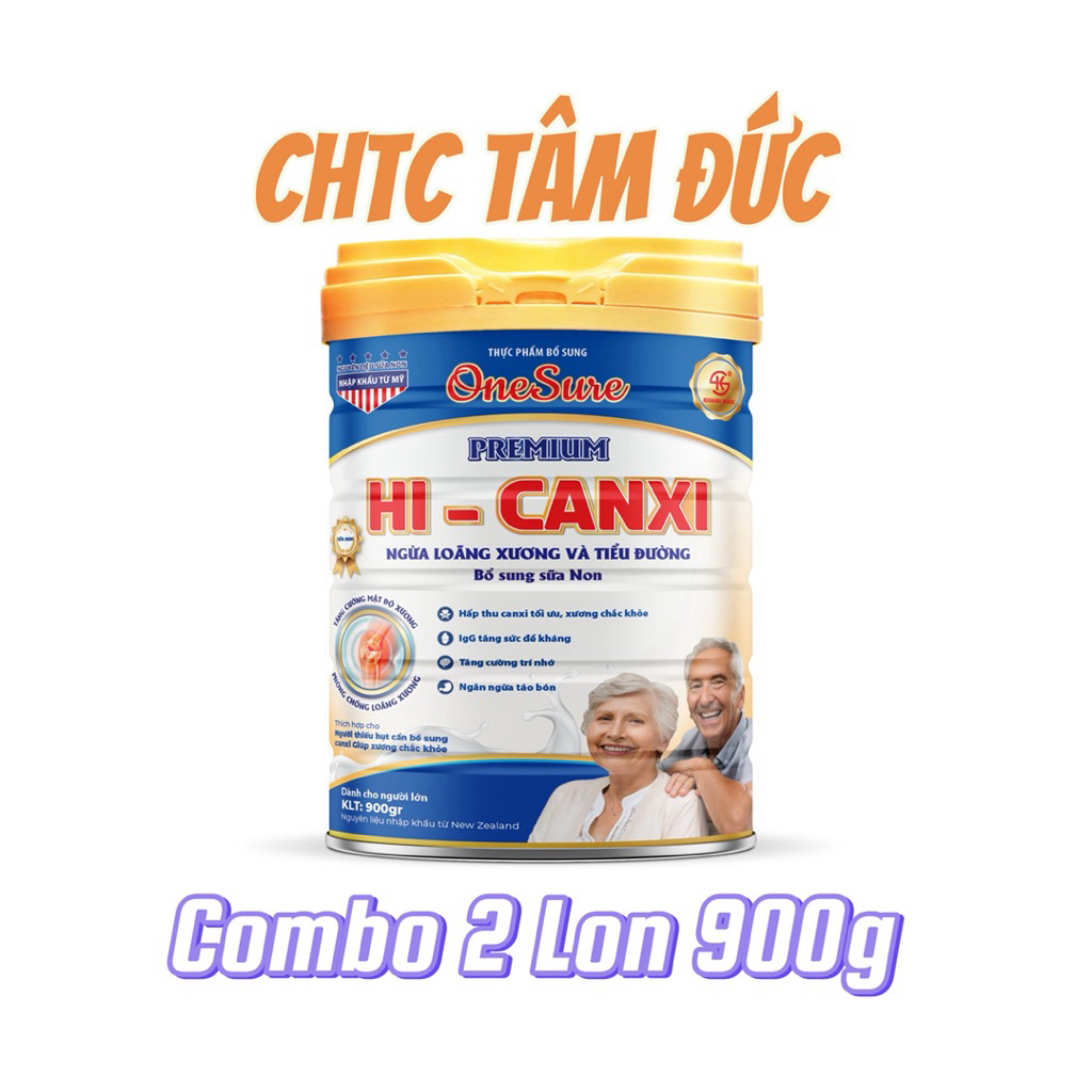 Combo 2 Lon 900g Onesure Hi-Canxi dành cho người Già & thiếu Canxi