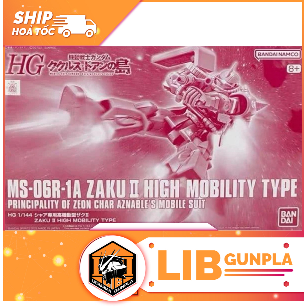 Mô hình lắp ráp Bandai Gundam HG GTO 1/144 - Char Aznable s MS-06R-1A Zaku 2 High Mobility Type (P-B