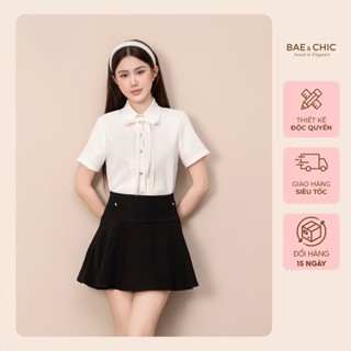 Áo Kiểu Nữ Bae Chic Áo Tiểu Thư Cổ Sơ Mi Thanh Lịch Phối Nơ AB100