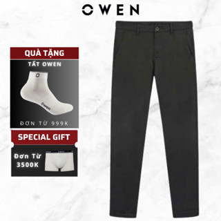  Quần kaki nam OWEN QKSL231797 dáng Slim fit màu xám khaki chất liệu Spandex  cao cấp mềm mại 