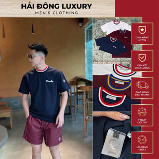  Áo Cộc Nam Nữ MON Hàng Phối Cổ Len Dệt Siêu Đẹp,Tỉ Mỉ,Sắc Nét,Chữ Thêu Tem Mã QR Sườn Nét Keng 
