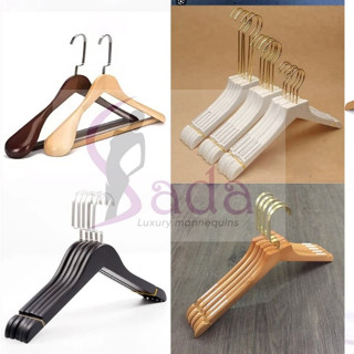  combo 10 cái móc gỗ treo quần áo nam nữ dài 44cm móc gỗ nhiều màu - sada shop 