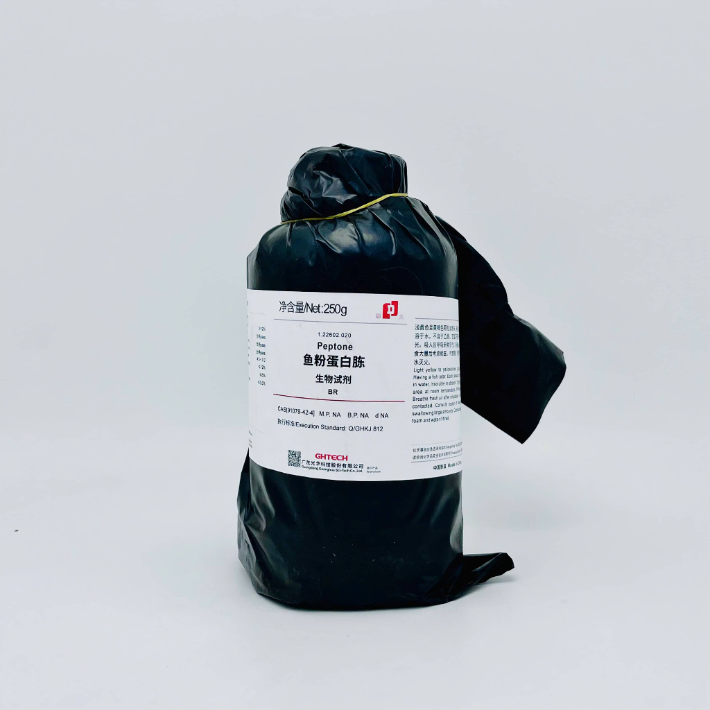 Peptone vi sinh (BR, Chai 250G, JHD_GHTECH, Cas 91079-42-4)