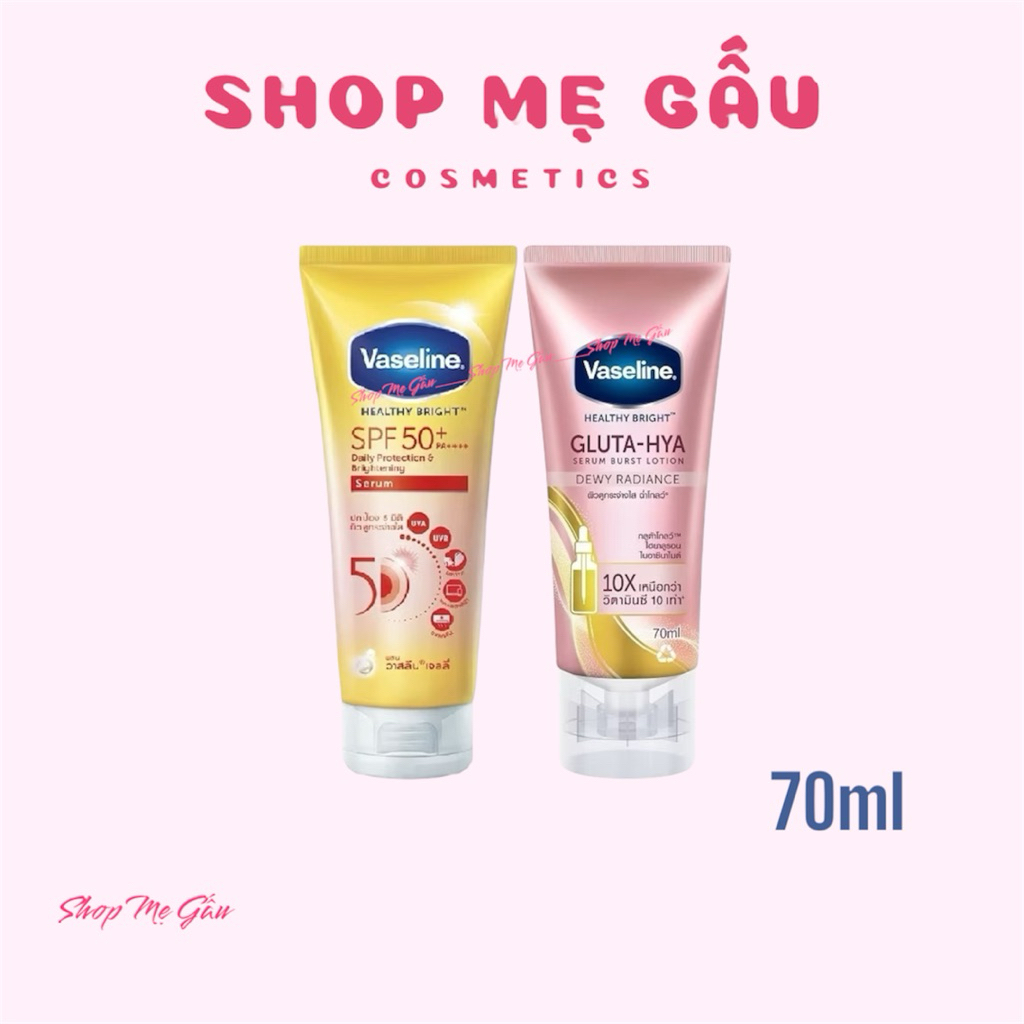 Tinh chất serum dưỡng thể chống nắng SPF 50+ dưỡng sáng da Vaseline 70ml