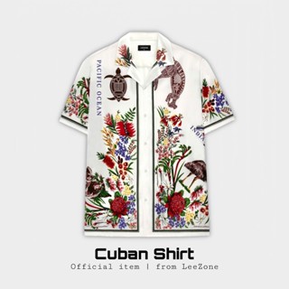 Áo sơ mi Cuban LeeZone form rộng, chất vải lụa thoáng mát | Sơmi Pacific Ocean