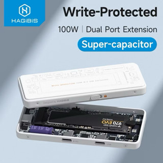 Box Ổ Cứng SSD HAGIBIS M.2 NVMe Write Protect USB C 3.2 Gen2 10Gbps | Bảo vệ dữ liệu | Siêu tụ điện | hỗ trợ PD100W