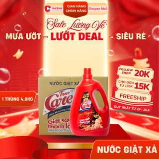  1 Thùng 3 can nước giặt xả True Care 4,8kg  trắng sạch quần áo  gấp đôi hạt lưu hương 