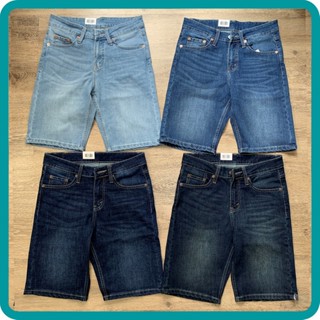 quần short jean nam co giãn với 4 màu ống suông dài qua gối hàng vnxk cao cấp ống 23-26cm