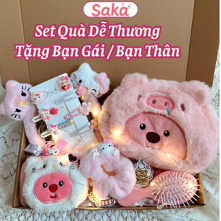 Set Quà Tặng Bạn Gái Dễ Thương - Quà Tặng Sinh Nhật Kỉ Niệm Cho Nữ/ Bạn Thân Hello Kitty/Capybara SAKA