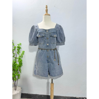  <si tuyển> Jum jean bò  áo liền quần  tay ngắn bồng siêu xinh  NGOÀI ĐẸP HƠN ẢNH 