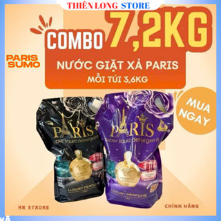  ComBo 2 túi 7.2 ký Nước Giặt Paris Chính Hãng Hương Nước Hoa Pháp - Giặt Xả 5 in 1 Đậm đặc Lưu hương lâu Mềm vải 