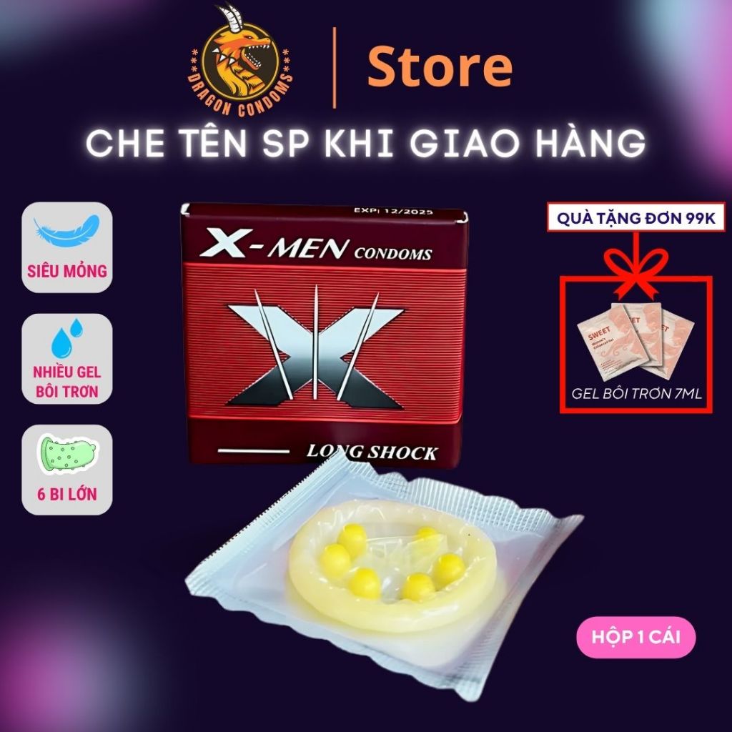 Bao cao su Bi gai Xman tăng khoái cảm Bcs 6 bi Kéo dài quan hệ chống tuột bao BS02