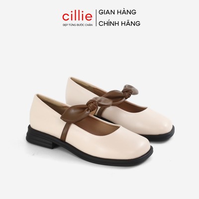 Giày Búp Bê Nữ Cillie Mũi Tròn Quai Nơ Tiểu Thu Giày Mary Jane Vintage BB12