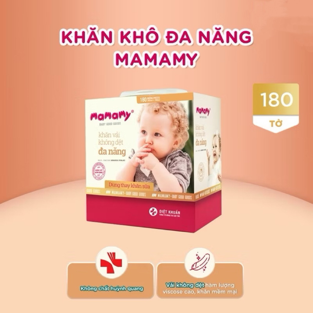 KHĂN VẢI KHÔ ĐA NĂNG MAMAMY 180 TỜ