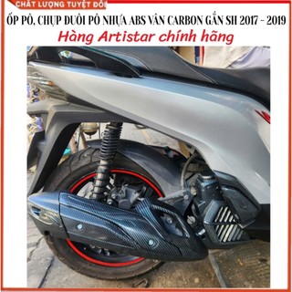 [Sh Việt 2017 - 2019] Ốp Pô + Chụp Đuôi Pô Vân Carbon Chính Hãng Artistar Lắp Như Zin Sh 2017 - 2019