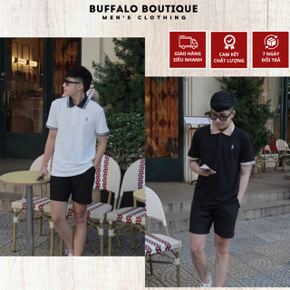 Áo Polo Nam Bắp Bơ Rang Thêu Chữ B Phối Cổ Màu Siêu Nét - Polo Nam Nữ Bắp Bơ Rang Thêu Chữ B V3 Cao Cấp