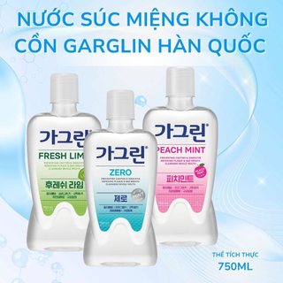 Nước Súc Miệng Không Cồn Garglin Hàn Quốc Vị Đào, Chanh, Nguyên Bản chai 750ml