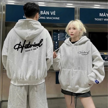 Áo Hoodie Zip / hoodie Nam Nữ Historical Màu Xám, Form Rộng Unisex, Thiết Kế In Chữ Cực Đẹp