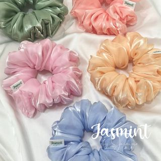 [Scrunchies] SIÊU PHỒNG SIZE VỪA Đồ cột tóc, buộc tóc vải bóng organza xinh đẹp nhiều màu tươi sáng
