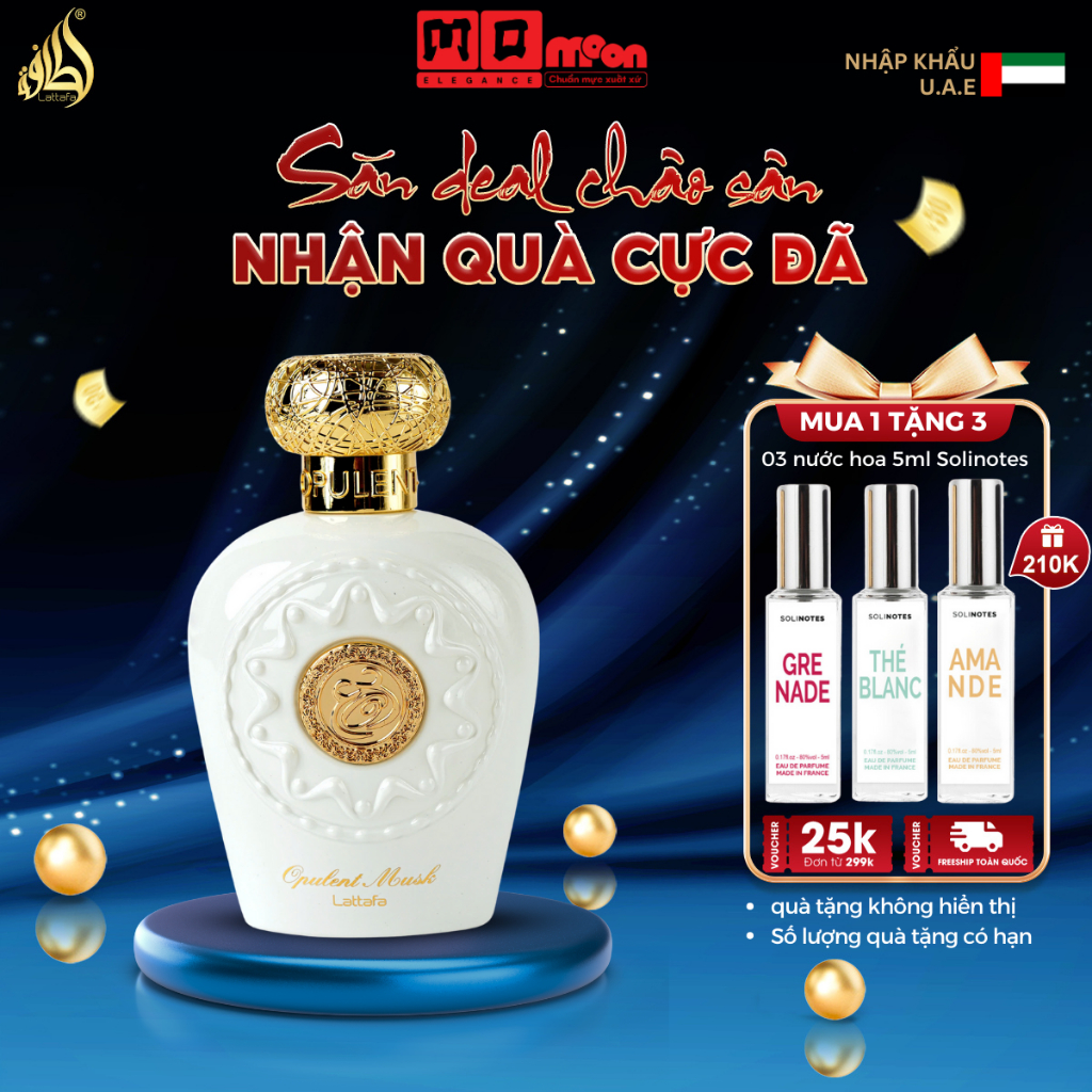 Nước Hoa Nữ Lattafa Opulent Musk - Hương thơm Ấm áp, Cổ điển, Thu hút 100ml