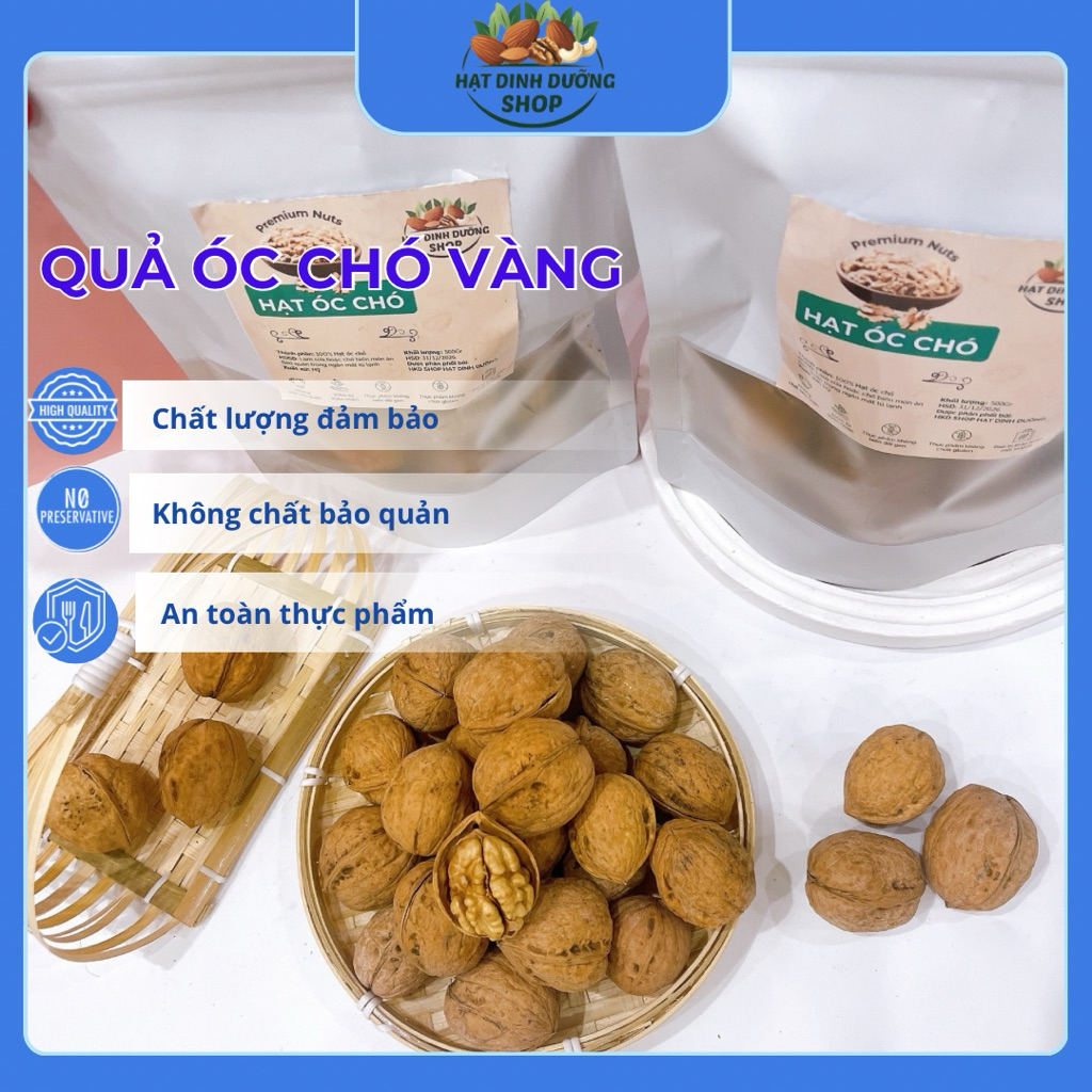 500g Óc Chó Vàng Thượng Hạng – Tốt Cho Tim Mạch & Não Bộ, Ăn Vặt Healthy