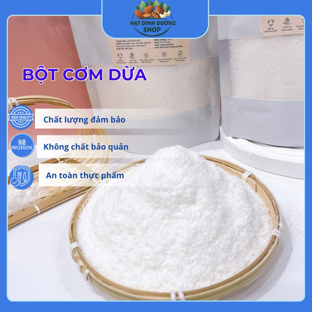 500g Bột Cơm Dừa Nguyên Chất Thơm Béo, Giàu Dinh Dưỡng