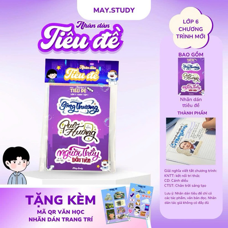 STICKER TIÊU ĐỀ LỚP 6-KNTT-CD-CTST/Thiết kế bởi MAY.STUDY