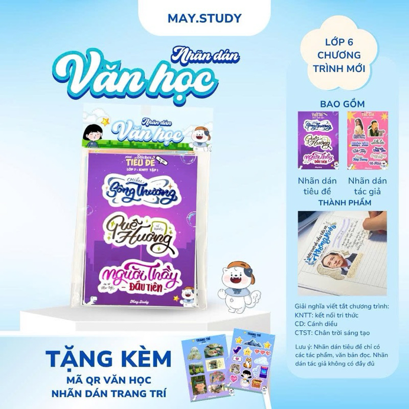 STICKER VĂN HỌC LỚP 6-KNTT-CD-CTST/Thiết kế bởi MAY.STUDY